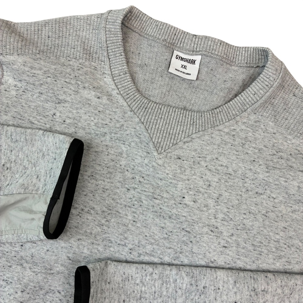 Gymshark Performance Top Mens XXL Gray Marled Mixed Media A2A8B Long Sleeve